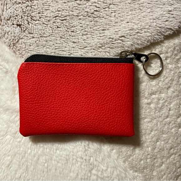 Jakari Mini Zipper Pouch/Coin Purse with Key Ring-Red - Picture 2 of 4